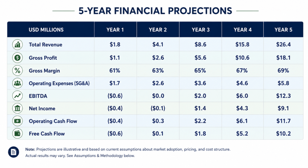 5 Year Financial Projections